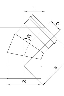 Колено угол 135° (3 секции) (430/0,5 мм) Ø80