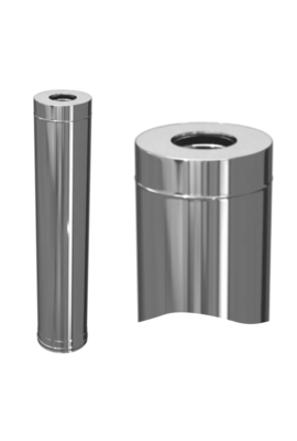 CERAMICS Сэндвич 0,5 м (304/0,8 мм + нерж.) Ø150x210 (окрашен RAL)
