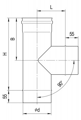 Тройник-К 90° (430/0,5 мм) Ø80