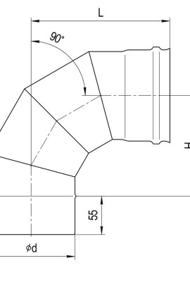 Колено угол 90° (4 секции) (430/0,5 мм) Ø110