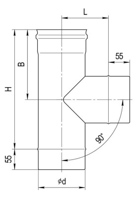 Тройник-Д 90° (430/0,5 мм) Ø80